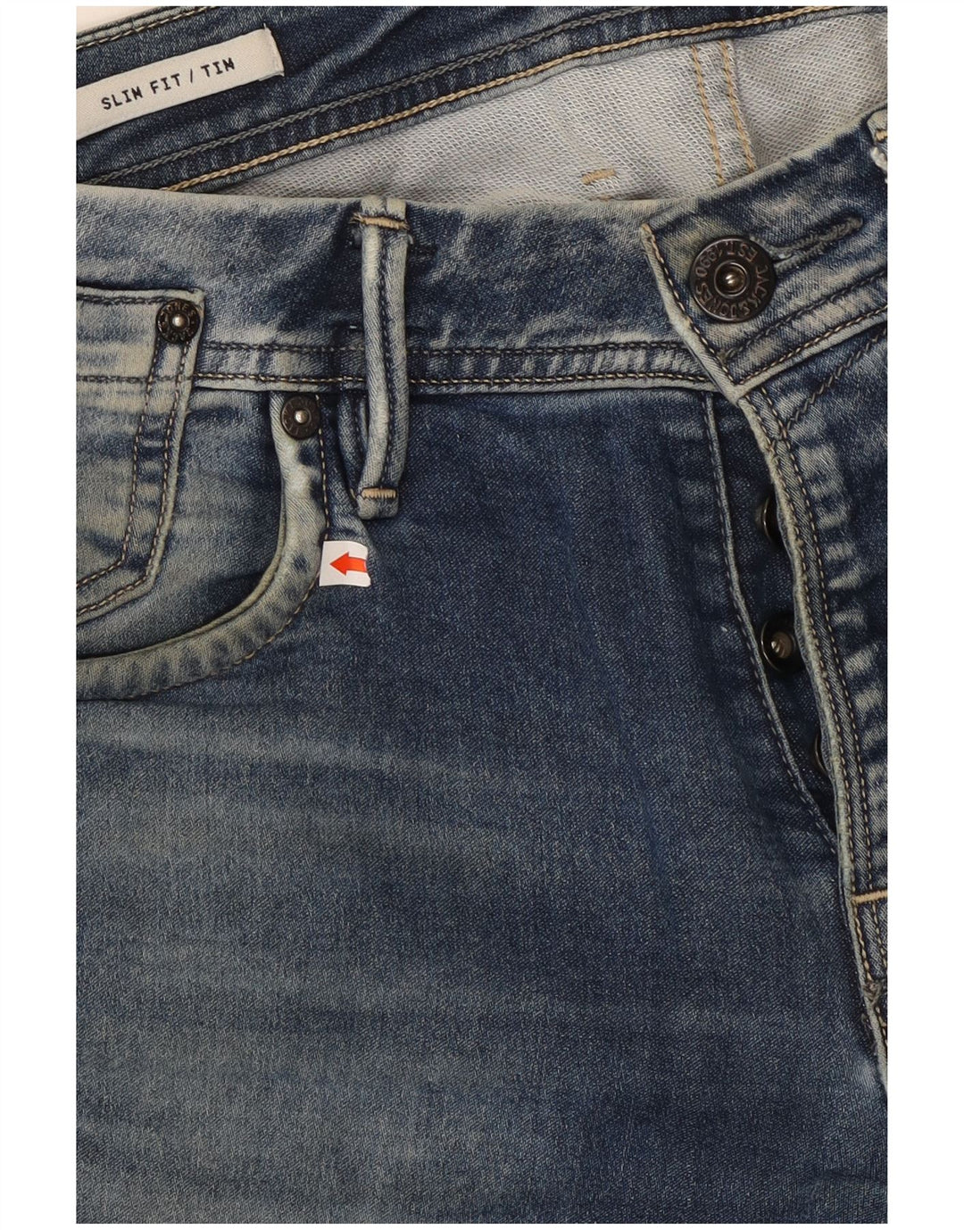 JACK & JONES Blugi Tim Slim pentru bărbați W30 L34 Bumbac albastru
