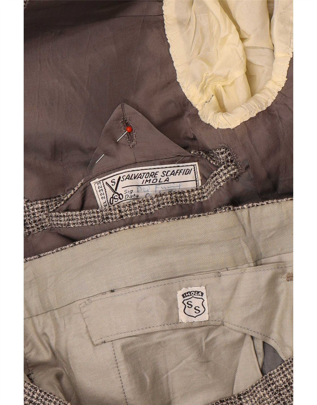 Costum pentru bărbați vintage cu 2 nasturi UK 38 Medium W30 L34 Gri pete