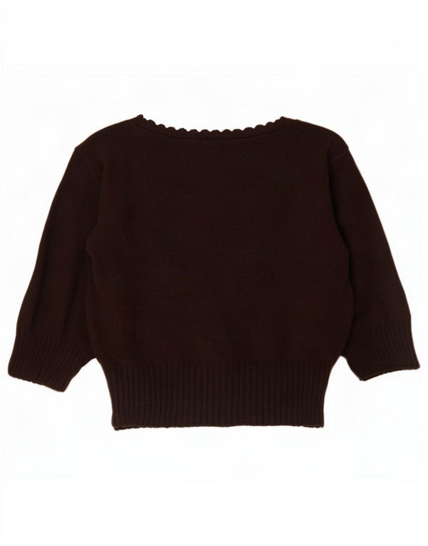 Jumper Bolero Bay pentru femei cu mânecă scurtă UK 8 mic maro acrilic