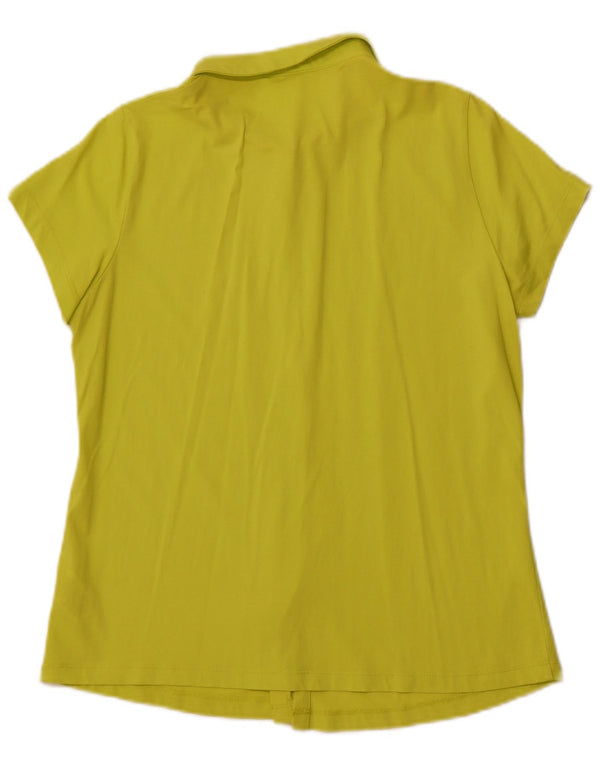 WHITE STUFF Bluză cămașă cu mânecă scurtă pentru femei UK 14 Bumbac verde mediu