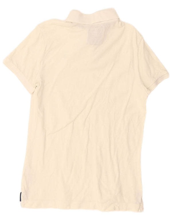 Tricou polo Abercrombie & Fitch pentru bărbați, mare, alb, bumbac
