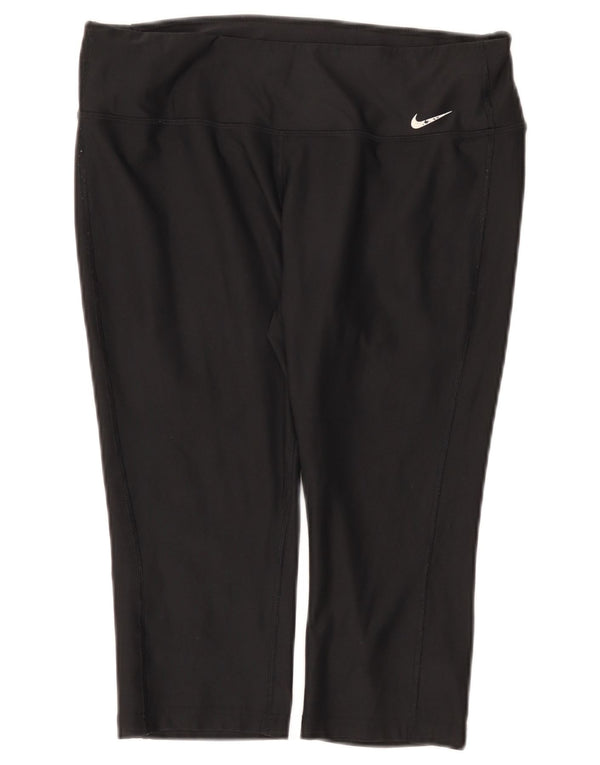 Leggings Capri Nike pentru femei UK 14 Sport mare din poliester negru