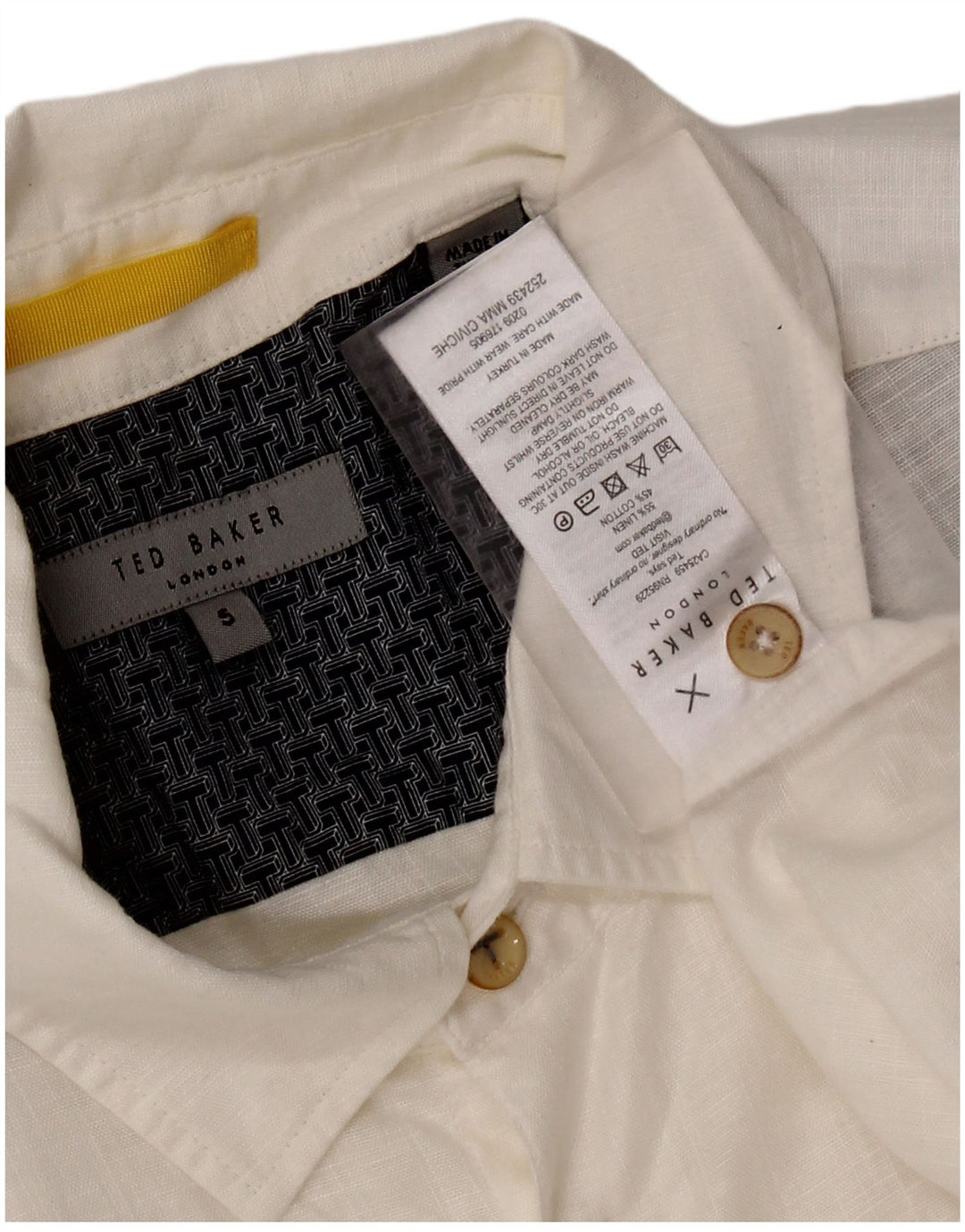 Cămașă cu mânecă scurtă pentru bărbați TED BAKER Mărimea 5 XL In alb