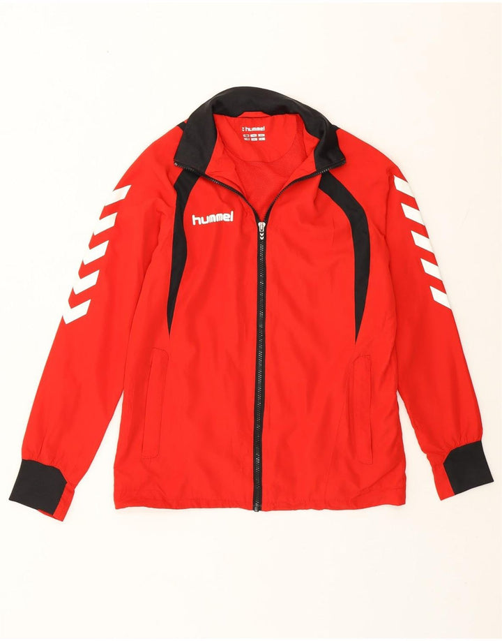 Jachetă de trening grafică pentru bărbați Hummel XS, poliester color bloc, roșu