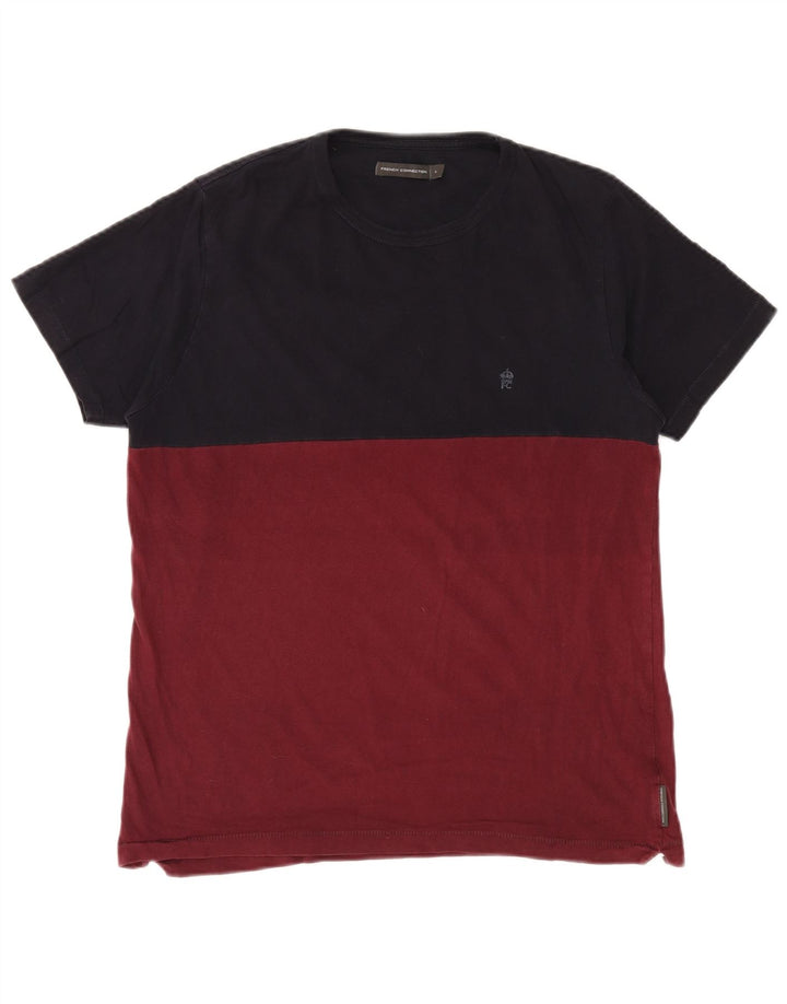 FRENCH CONNECTION Tricou pentru bărbați Top mare Burgundy Colorblock