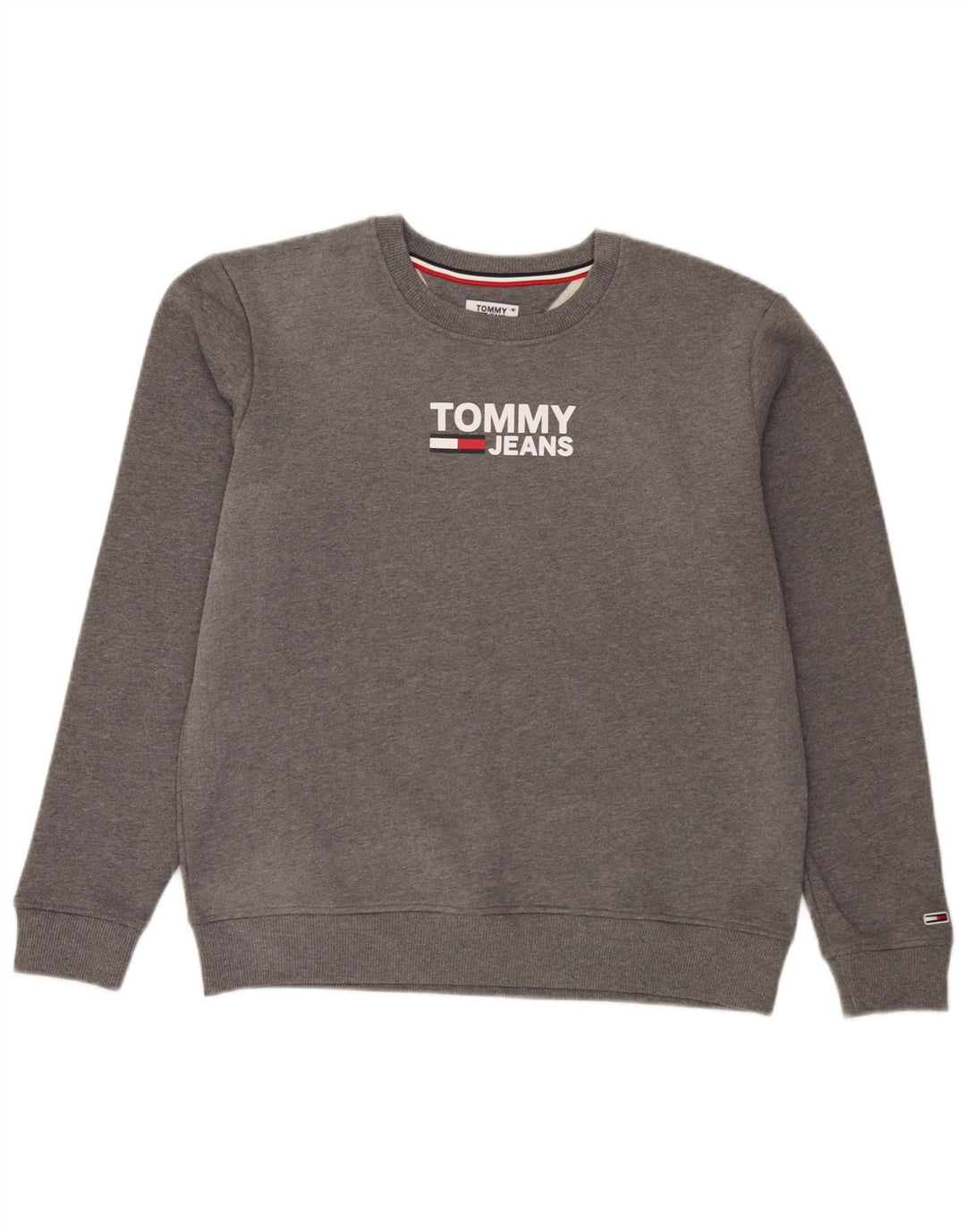 Hanorac grafic pentru bărbați Tommy Hilfiger Pulover mare din bumbac gri