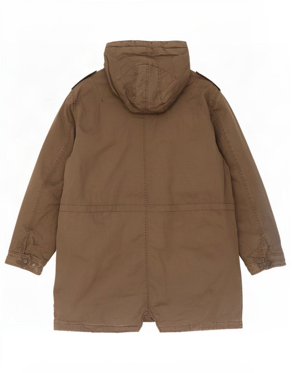 Jachetă parka cu glugă pentru bărbați Zara UK 44 2XL bumbac kaki