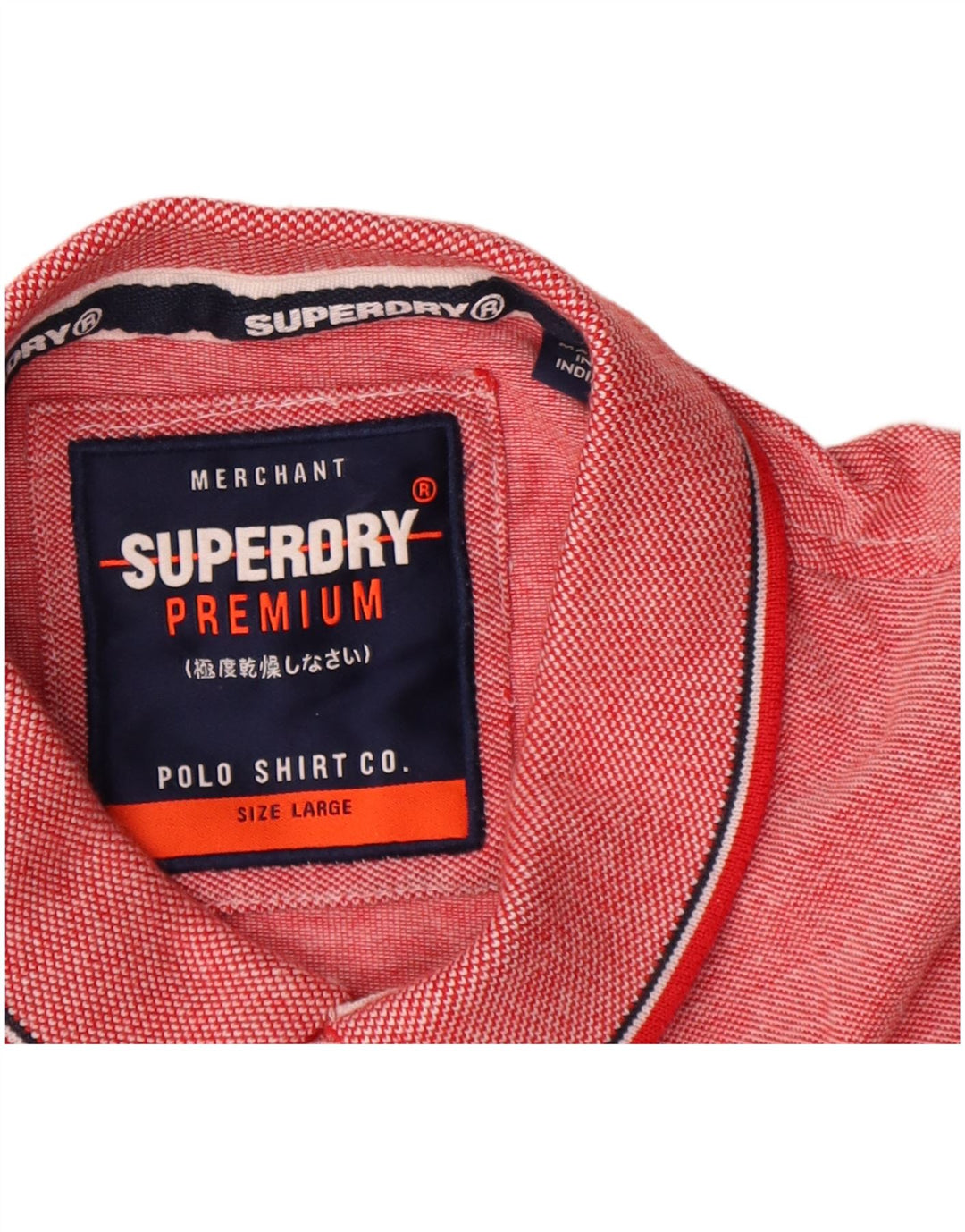 Tricou polo pentru bărbați Superdry, mare, roșu, bumbac cu pete