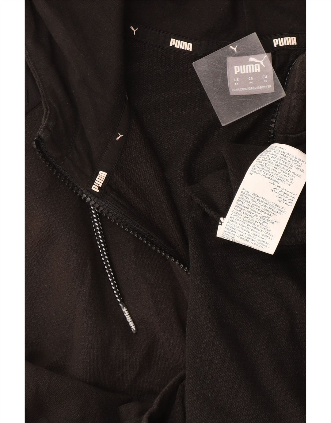 Pulover Puma pentru femei cu fermoar, UK 14, bumbac gri mediu