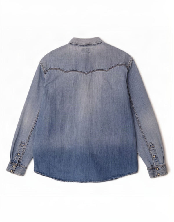 Cămașă casual din blugi pentru bărbați Wrangler, bumbac XL, albastru