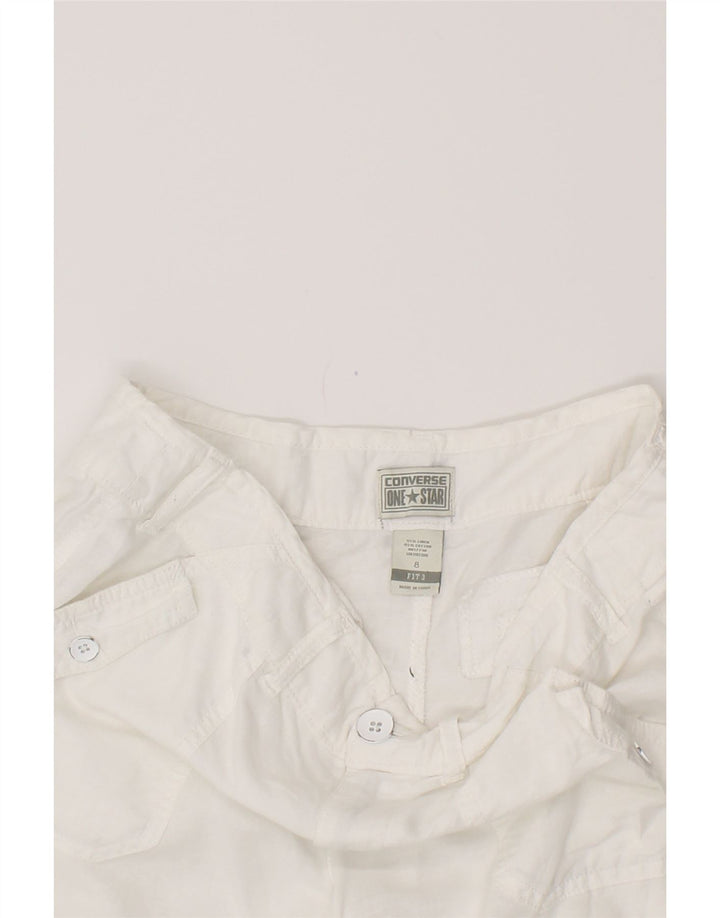 Pantaloni scurti casual CONVERSE pentru femei US 8 Medium W34 White Linen