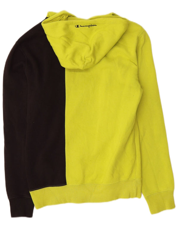 Pulover cu glugă cu grafic pentru bărbați Champion, bumbac color bloc verde mic