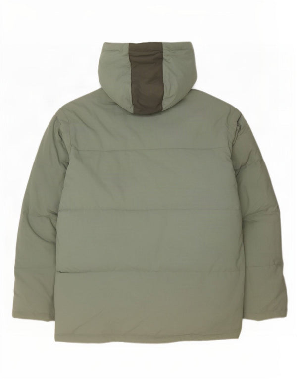 Jachetă căptușită cu glugă Fila pentru bărbați UK 44 2XL Verde Poliamidă color bloc