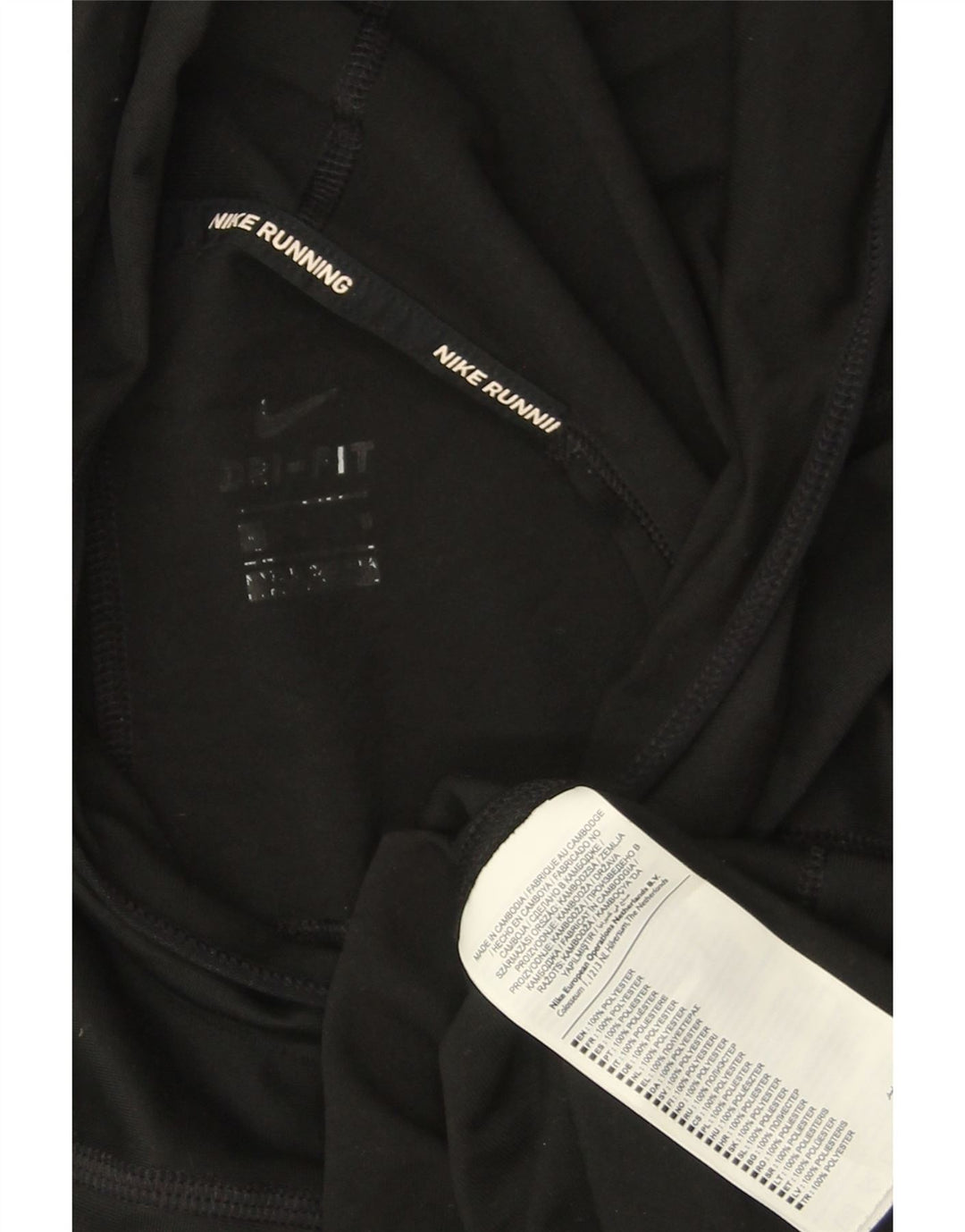 Jumper Nike Running Crop Graphic pentru femei UK 14 Poliester mediu negru