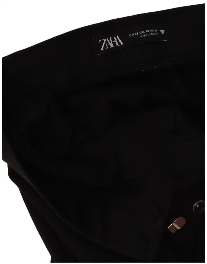 Pantaloni casual de damă ZARA Bootcut XS W24 L25 Negri
