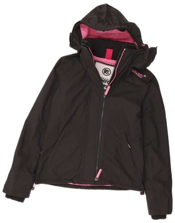 Jachetă Windbreaker cu glugă Superdry pentru femei UK 10 Small, gri