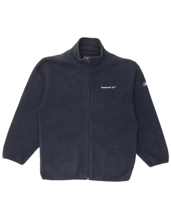 Jachetă Fleece Reebok pentru băieți 10-11 ani, poliester bleumarin
