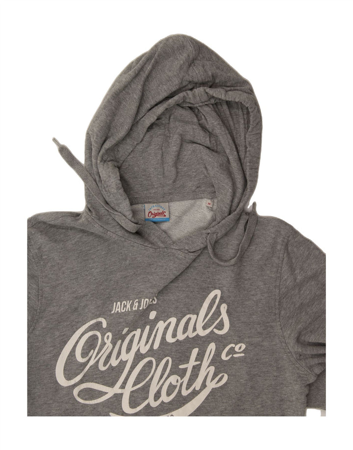 JACK & JONES Mens Graphic Hoodie Jumper Medium Grey Cotton Vintage Jack & Jones and Second-Hand Jack & Jones from Messina Hembry 