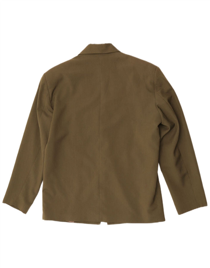 Jachetă vintage pentru bărbați cu 1 nasture, UK 38 Poliester kaki mediu