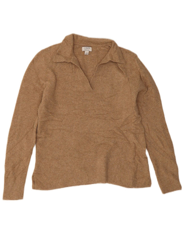 J. Crew Pulover pentru femei cu gât polo supradimensionat UK 10 Mic Bej Acetat