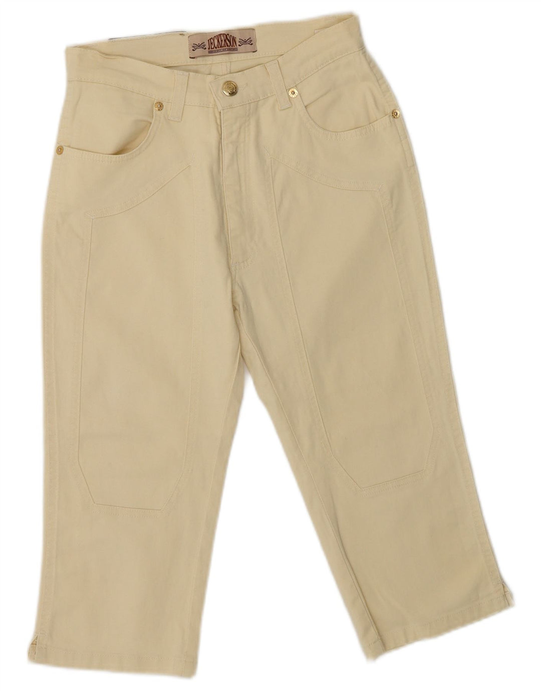 Pantaloni Capri pentru femei JECKERSON Mărimea 40 Small W26 Bumbac galben