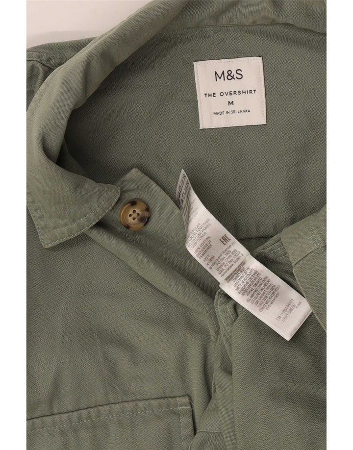 Cămașă pentru bărbați Marks & Spencer, bumbac verde mediu