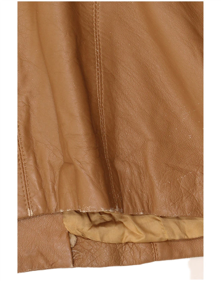Geacă de piele vintage pentru femei IT 48 XL din piele bej