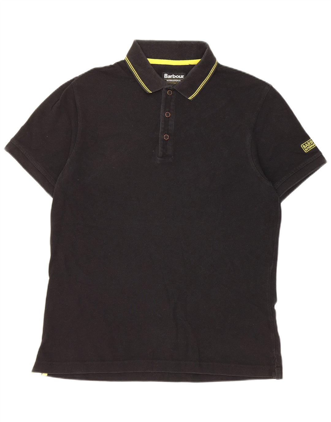 Tricou polo Barbour pentru bărbați, bumbac cu dungi negre medii