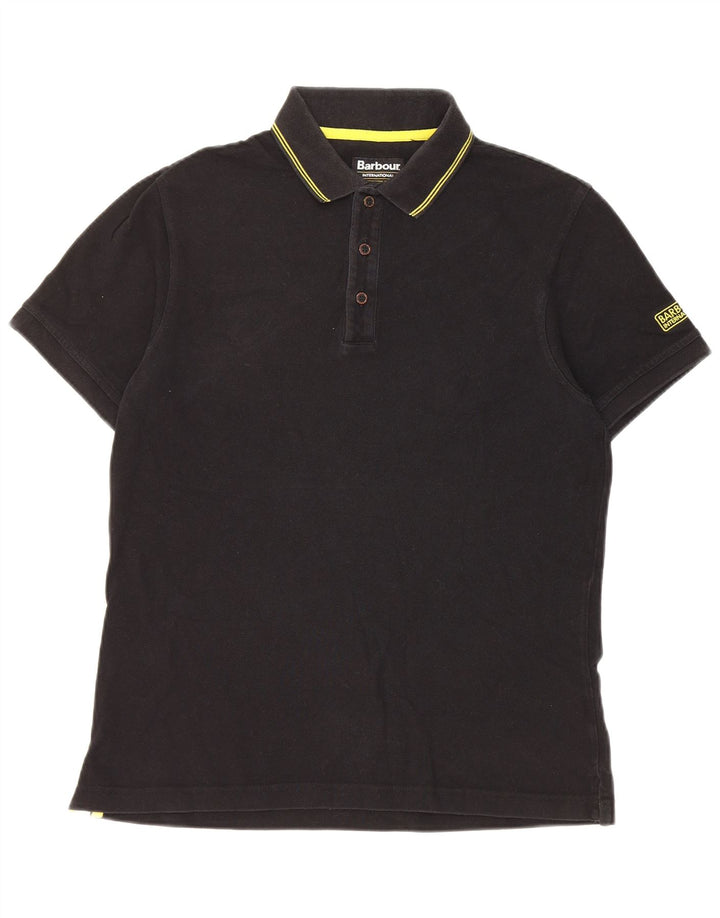 Tricou polo Barbour pentru bărbați, bumbac cu dungi negre medii