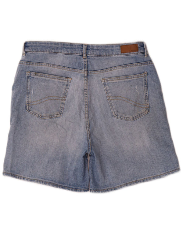 Pantaloni scurți din denim învechit pentru femei Fat Face UK 12 Medium W30 Bumbac albastru