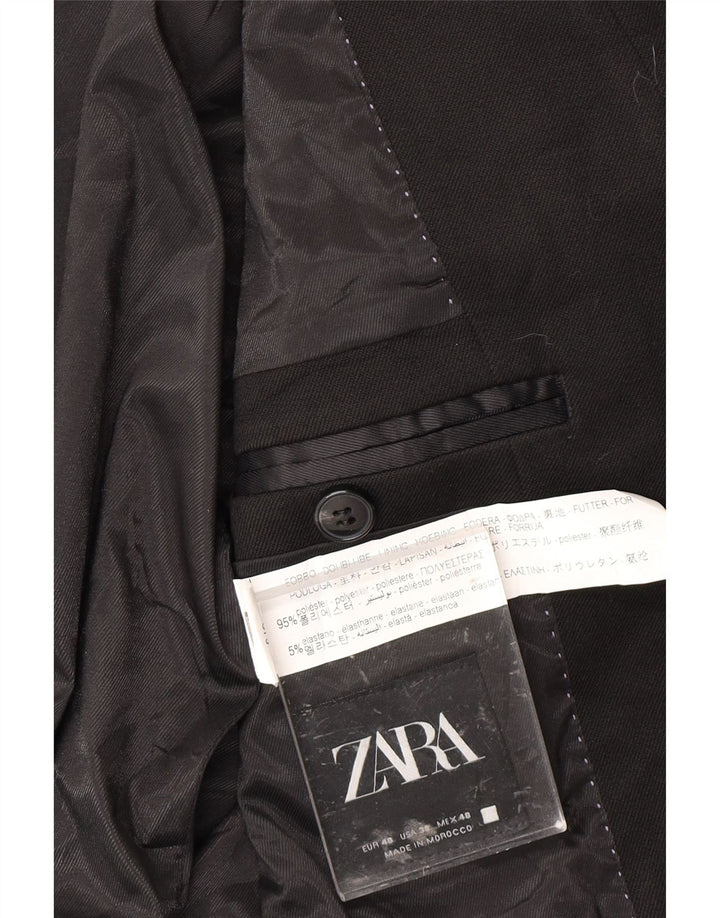 Jachetă pentru bărbați ZARA cu 1 nasture EU 48 Poliester mediu negru