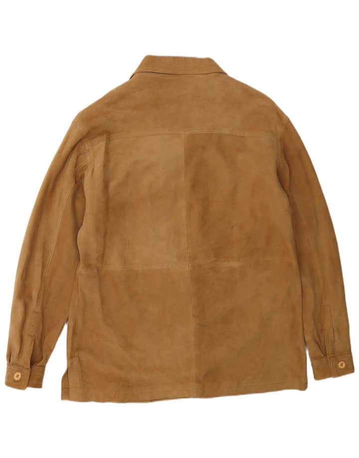 VINTAGE Jachetă de piele întoarsă pentru femei UK 18 XL maro