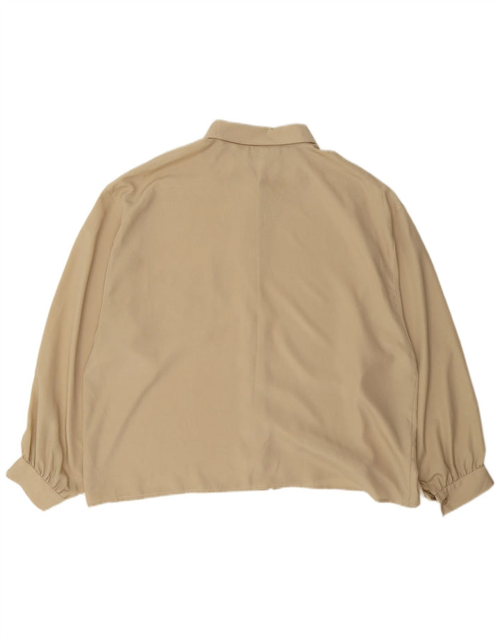 Bluză cămașă pentru femei Luisa Spagnoli UK 18 XL poliester bej