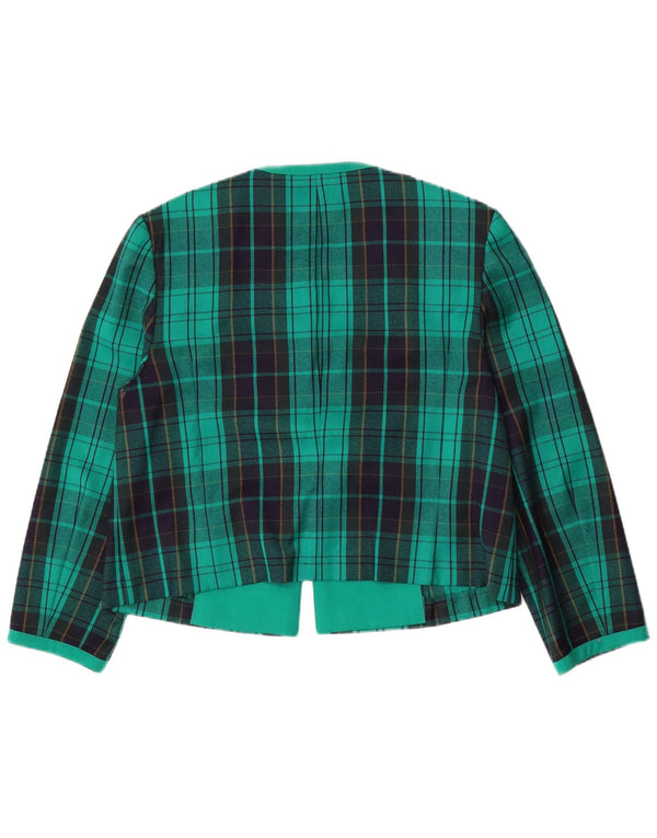 Jachetă Blazer pentru femei Fink UK 18 XL Lână virgină cu carouri verde
