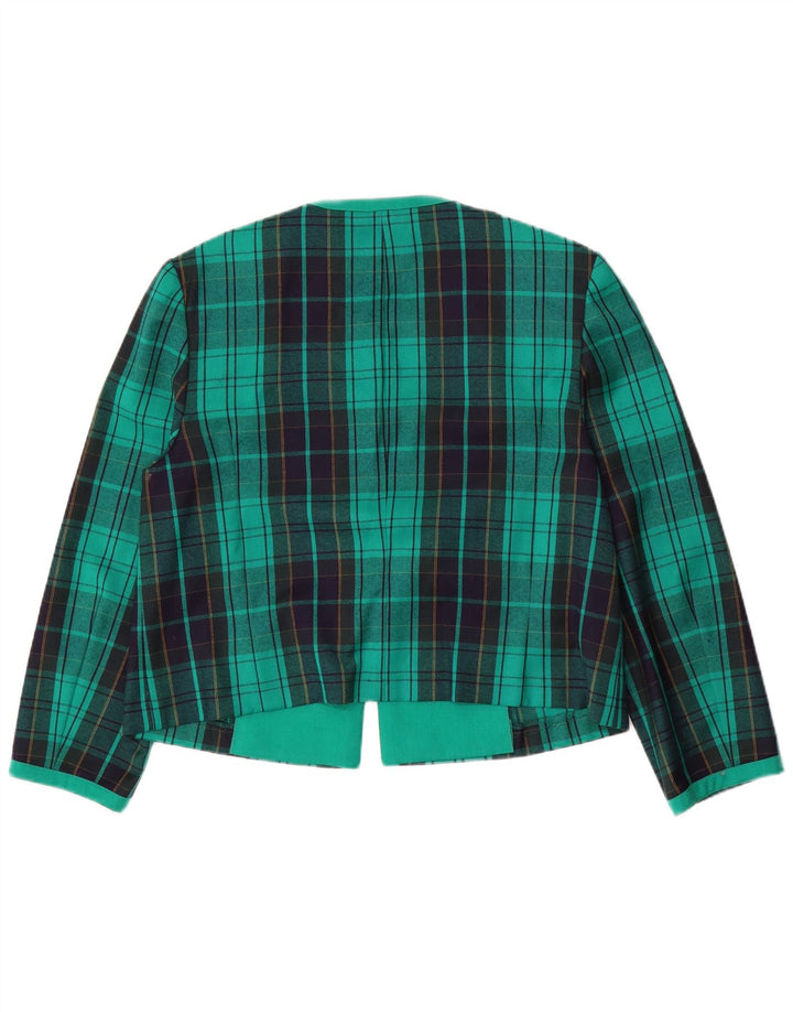 Jachetă Blazer pentru femei Fink UK 18 XL Lână virgină cu carouri verde