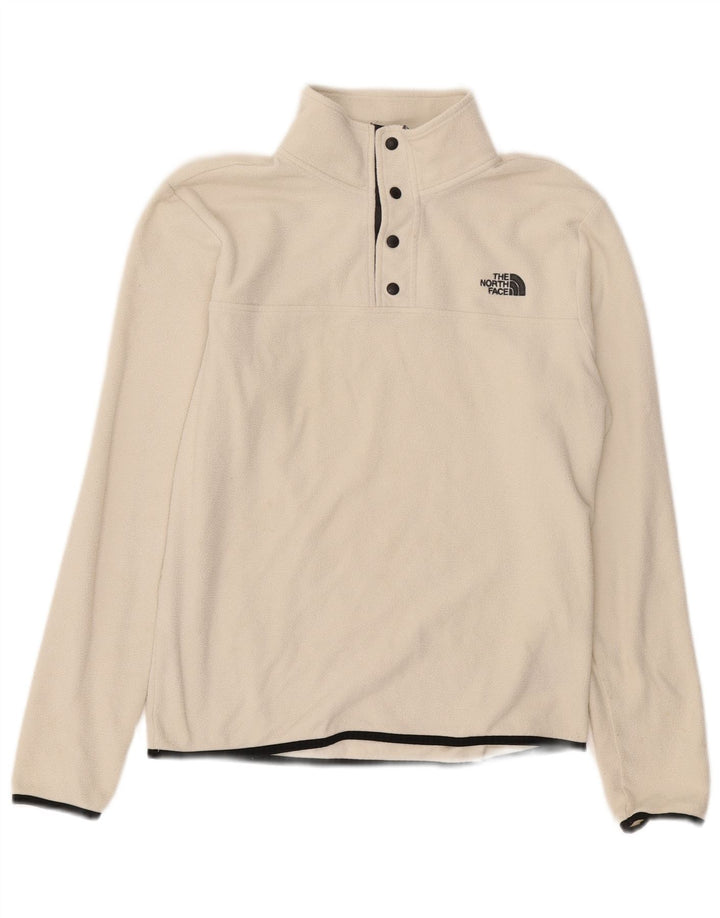 Pulover The North Face pentru bărbați, cu gât cu nasturi, din lână, poliester alb mic