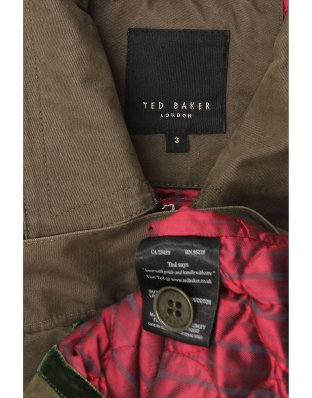 Jachetă bomber pentru bărbați Ted Baker, mărime 3, bumbac kaki mediu