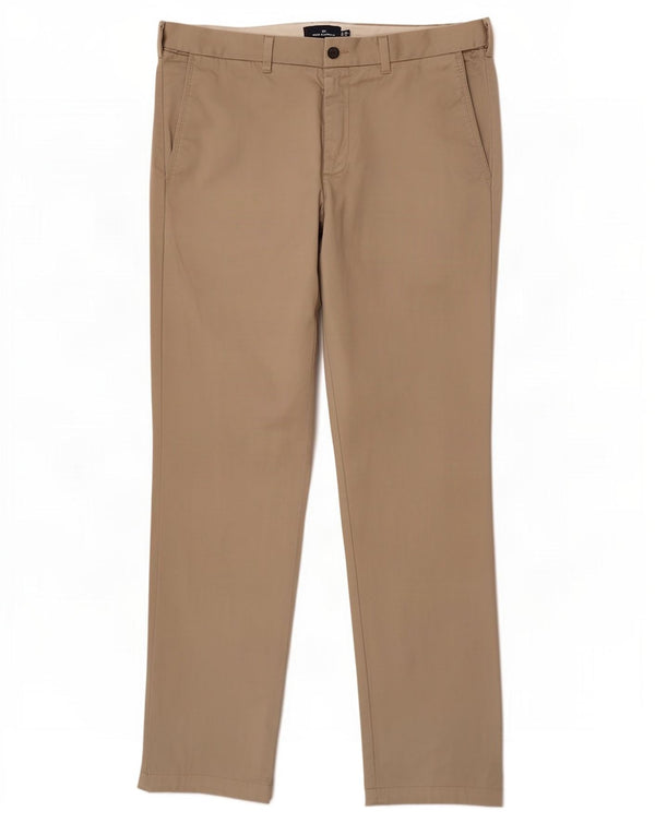 Pantaloni chino drepți pentru bărbați Marks & Spencer L36 L33 bumbac bej
