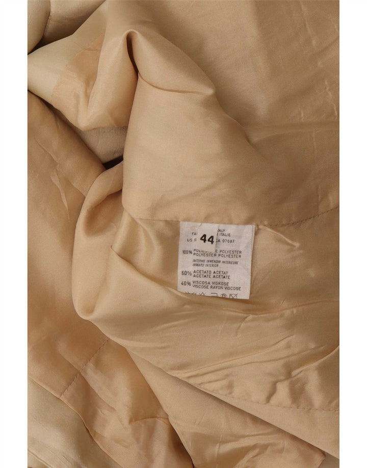 Jachetă Benetton pentru femei Crop cu 3 nasturi, IT 44 Poliester Bej Mediu