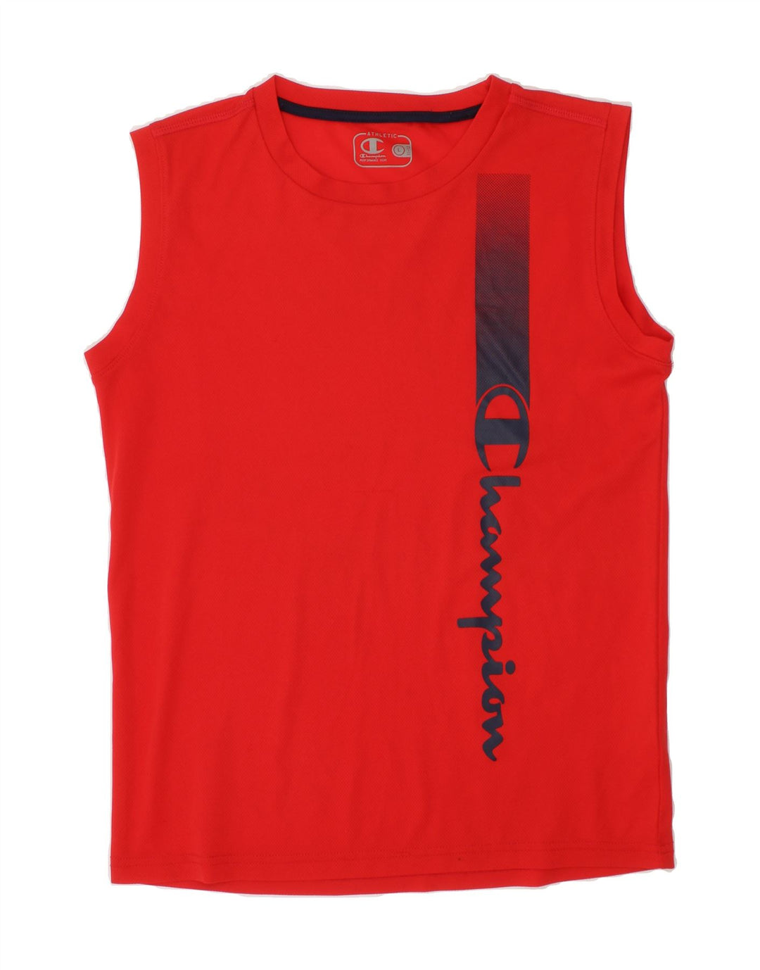 CHAMPION Boys Graphic Vest Top 11-12 Years Large Red Polyester Vintage Champion and Second-Hand Champion from Messina Hembry 