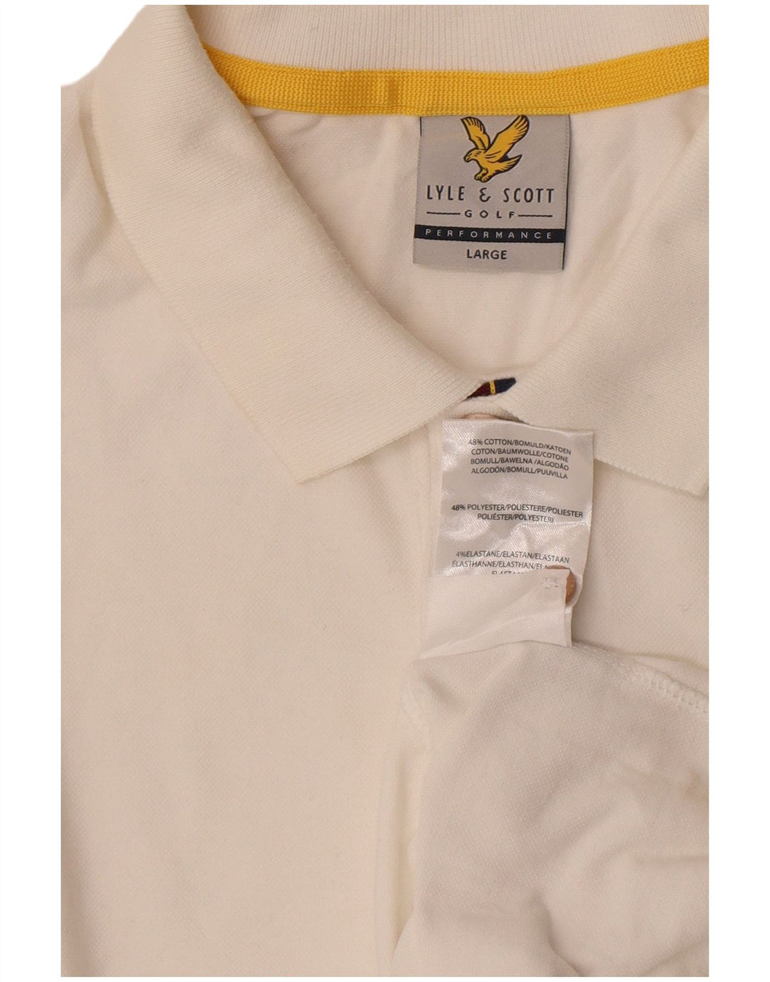 Tricou polo cu grafic Lyle & Scott pentru bărbați, bumbac alb mare