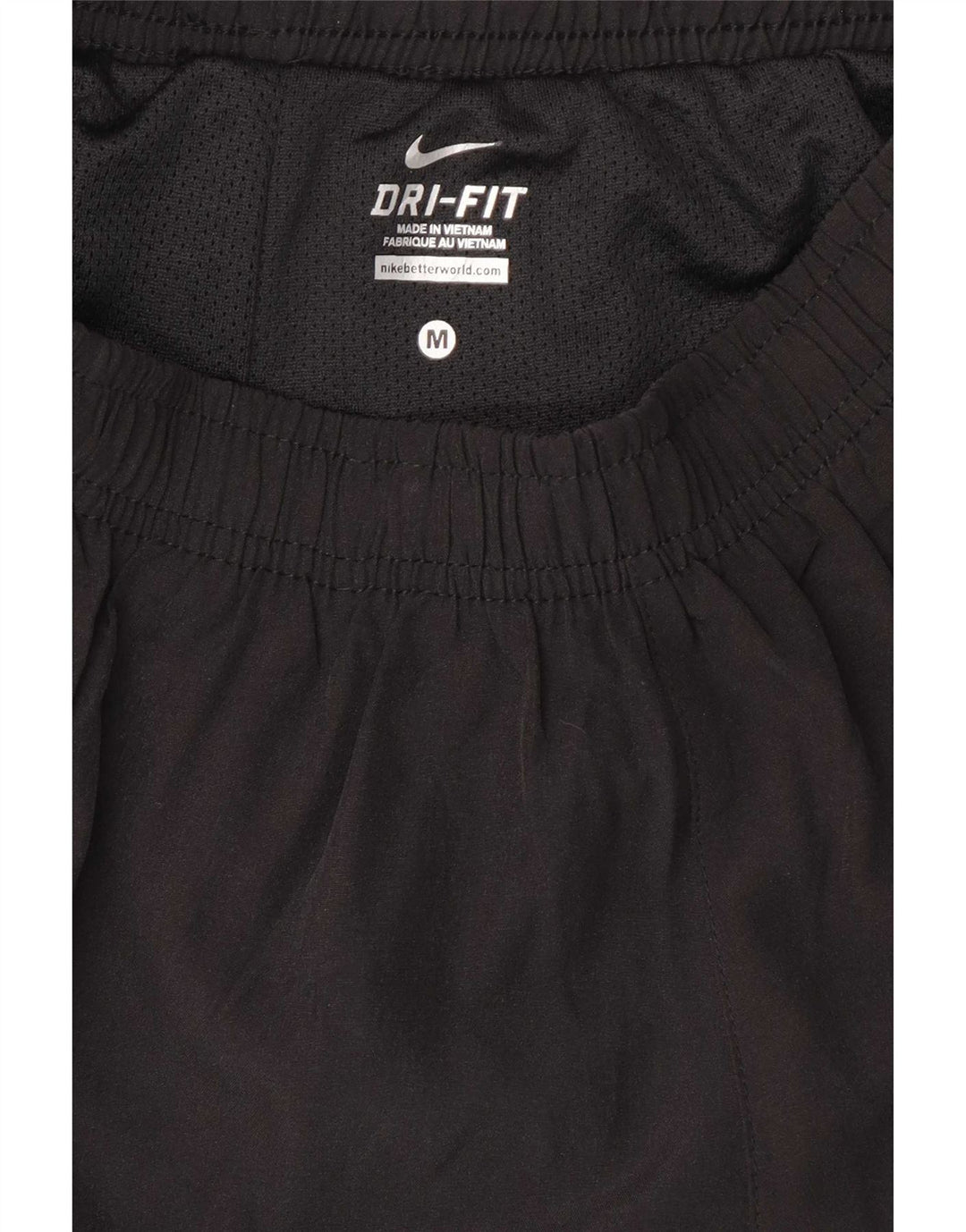 Pantaloni scurți sport Nike Dri Fit Graphic pentru femei UK 12 Poliester mediu negru