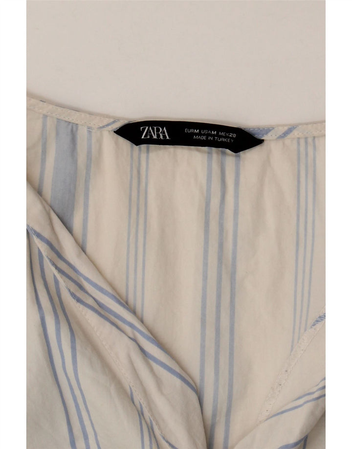 Bluză ZARA pentru femei cu mâneci 3/4 UK 12 Medium Blue Dunge