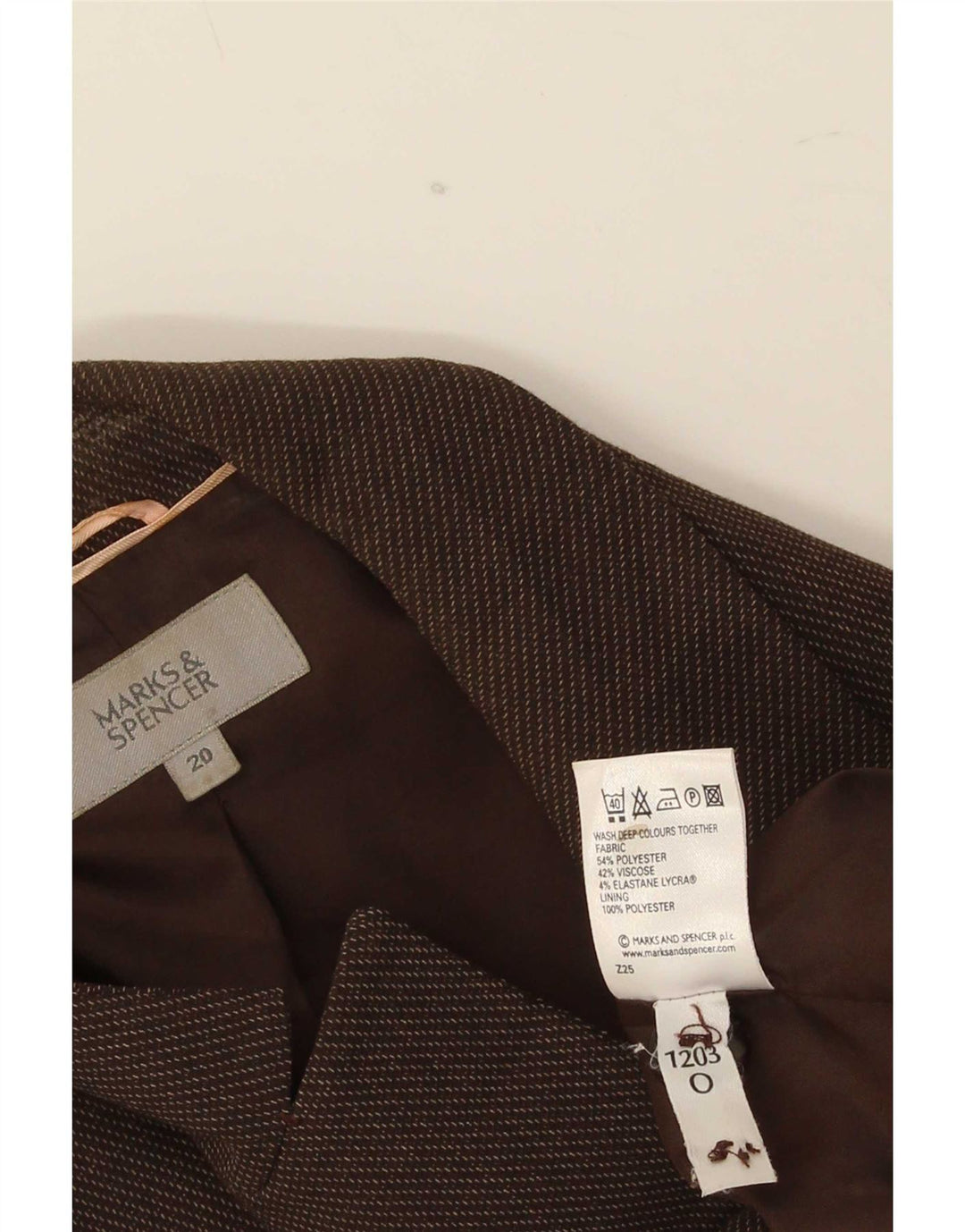 Jachetă pentru femei Marks & Spencer cu 1 nasture, UK 20 2XL, maro, poliester