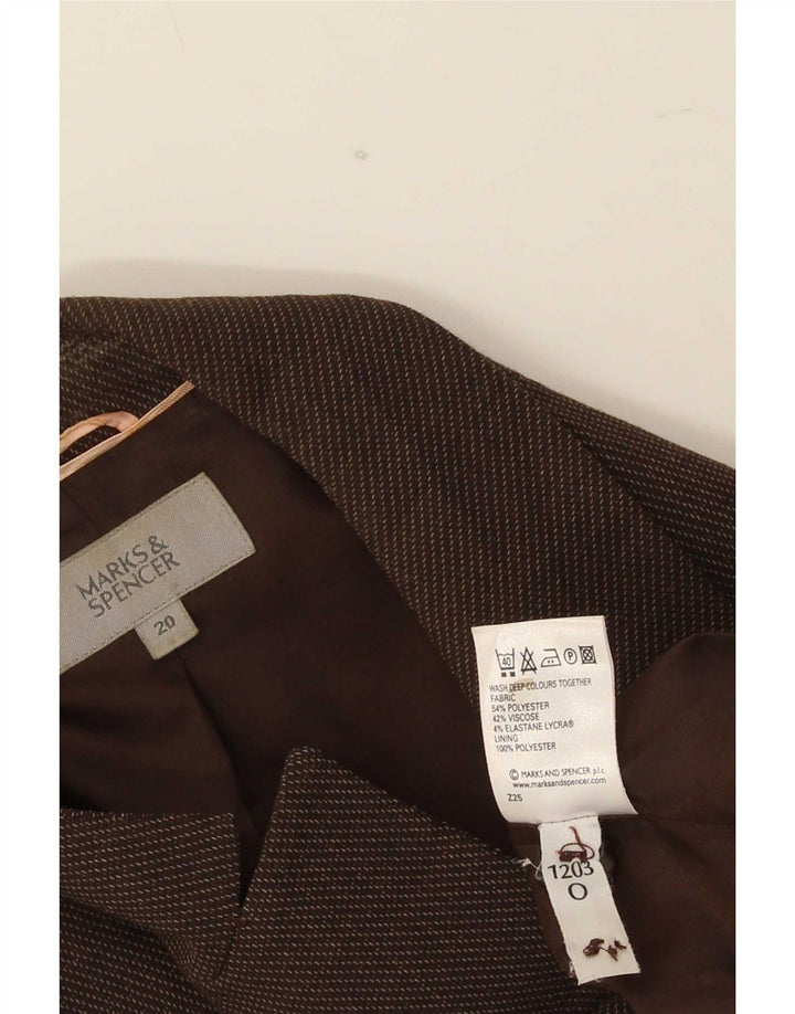 Jachetă pentru femei Marks & Spencer cu 1 nasture, UK 20 2XL, maro, poliester