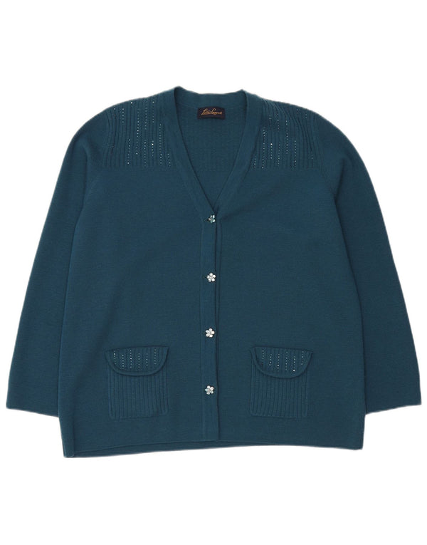 Pulover cardigan pentru femei Luisa Spagnoli UK 18 XL Lână albastră