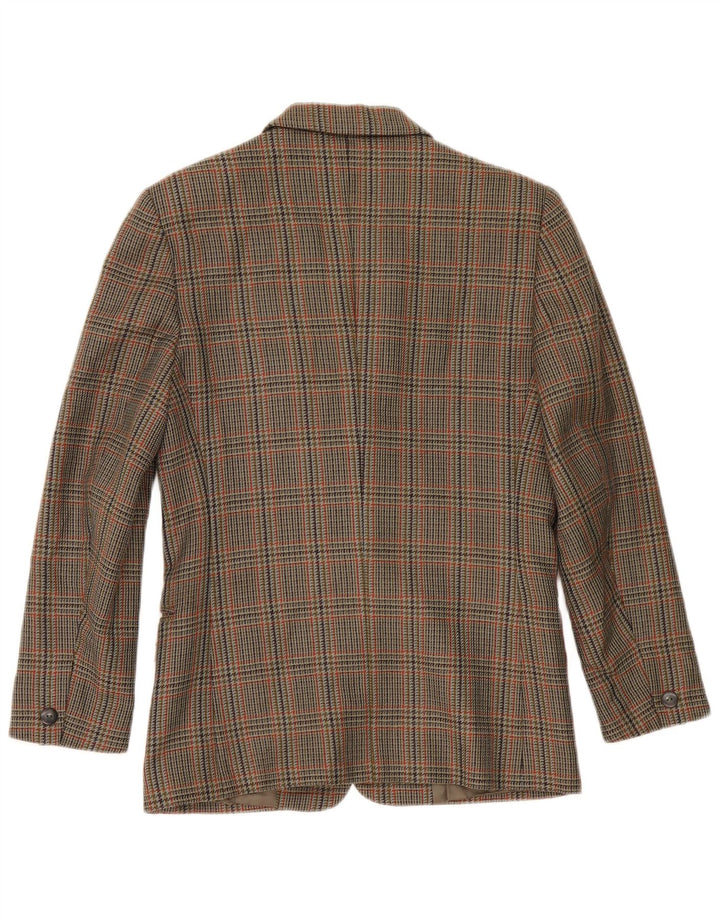 Jachetă vintage pentru femei cu 2 nasturi IT 42 Lână verde mijlocie cu picior de gală