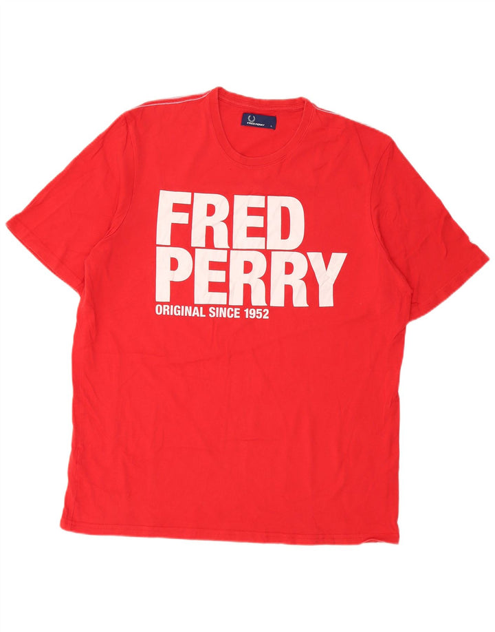 Tricou grafic Fred Perry pentru bărbați Top mare bumbac roșu