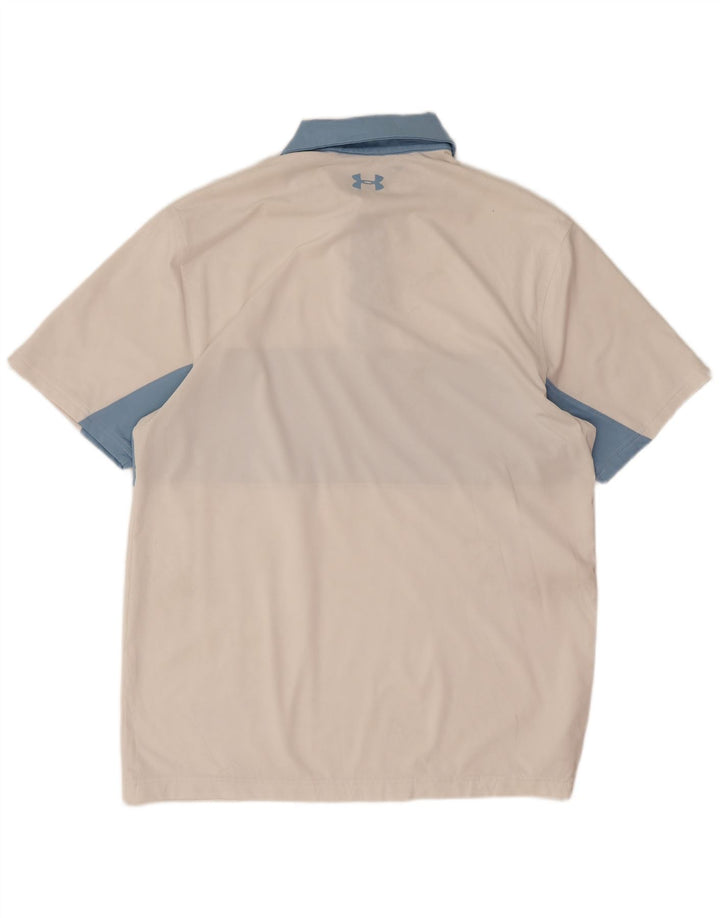 Tricou polo Under Armour pentru bărbați, mediu alb, bloc de culoare