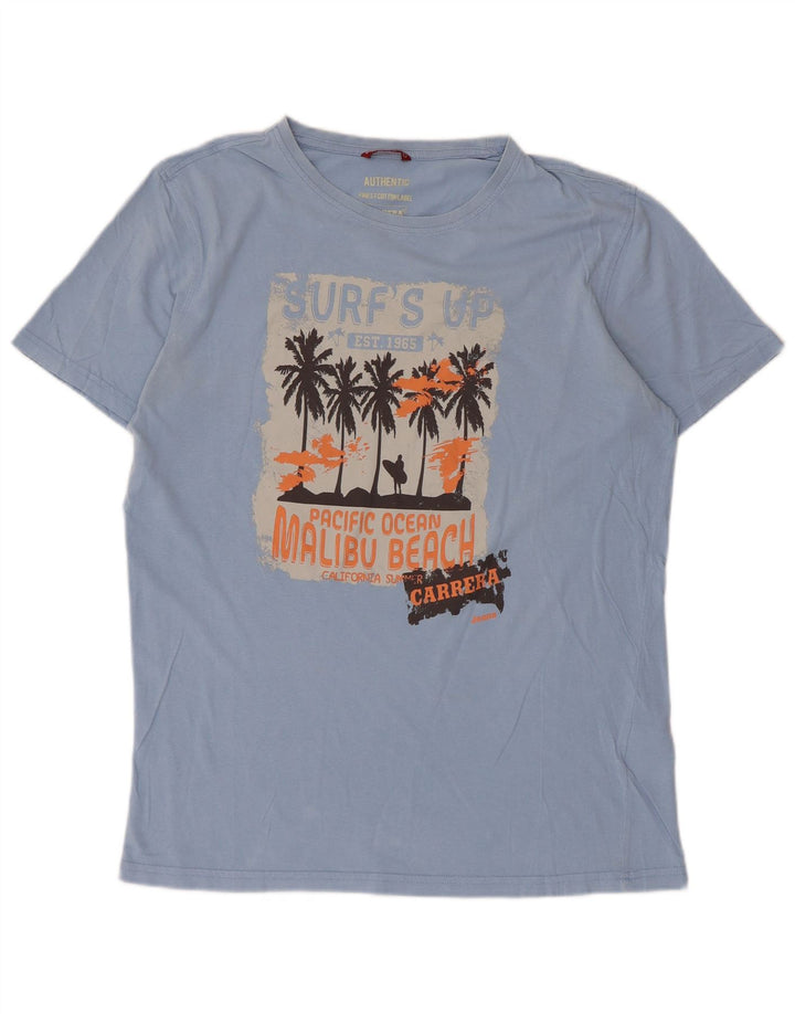 Tricou grafic pentru bărbați Carrera Top mare, albastru, bumbac